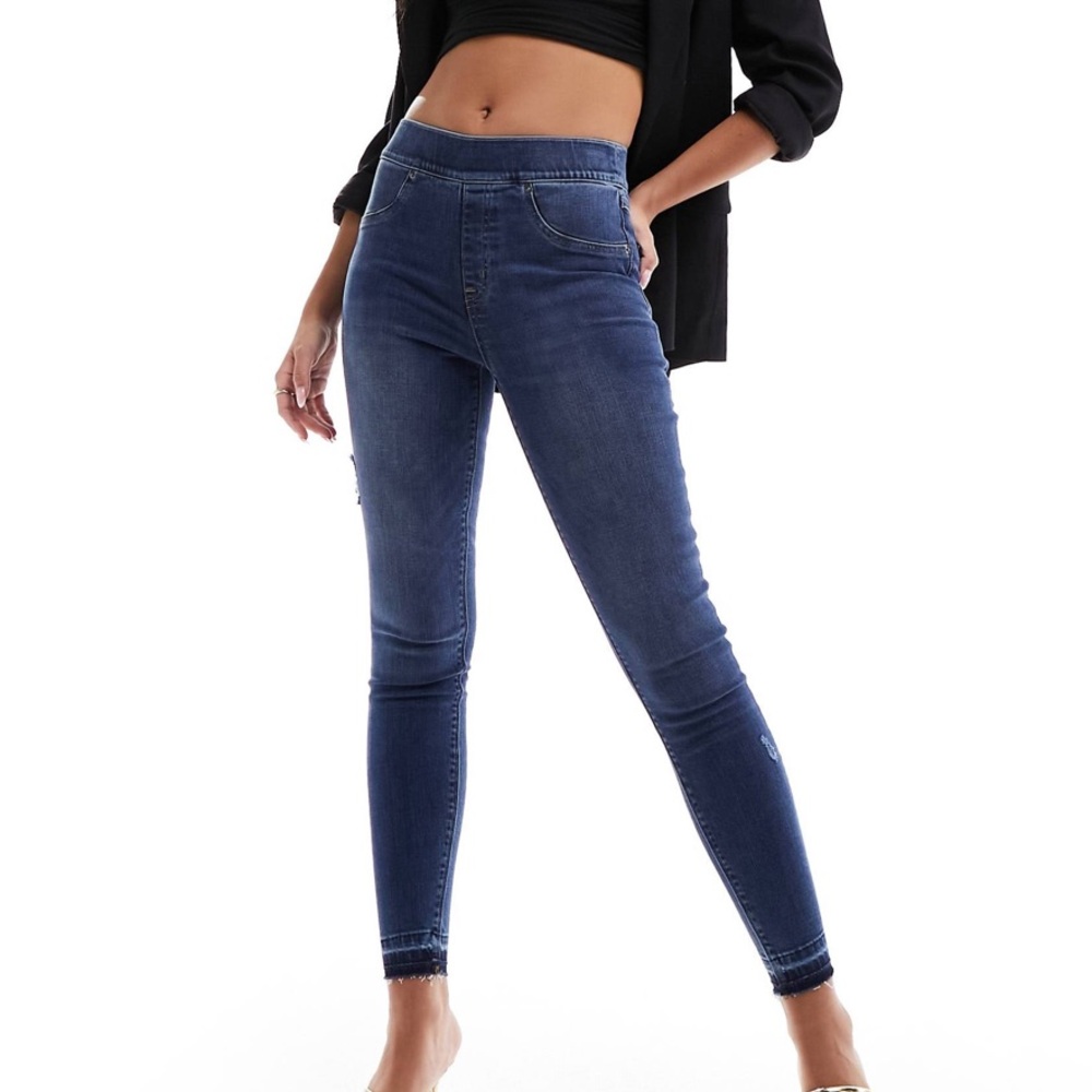 Spanx shape and lift distressed skinny jeans, S